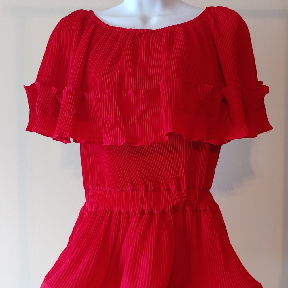 Women's Red Tier Blouse